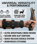 Ultra Breathable Archery Arm Guard For Compound And Recurve Bow With Two Or Three Adjustable Elastic Straps Non Slip Ergonomic Shield