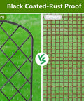 Decorative Garden Fence Panels 24 Inch High By 13 Inch Wide Diamond Mesh Rustproof Metal Animal Barrier comparison image