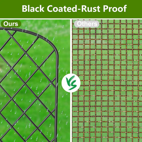 Decorative Garden Fence Panels 24 Inch High By 13 Inch Wide Diamond Mesh Rustproof Metal Animal Barrier comparison image
