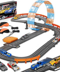 Epic Dope Slot Car Race Track Set For Kids Ages 4 5 6 7 8-12 With Four High Speed Cars, Dual Lane Lap Counter, Circular Overpass Track