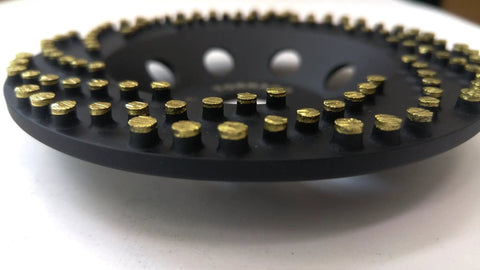 Close-up of 5 Inch Diamond Cup Grinding Wheel With CDB Cluster Diamond Brazing Technology for heavy duty coating removal and fast grinding
