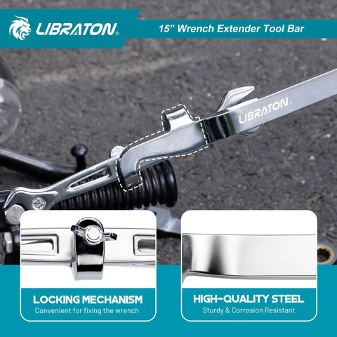 15 Inch Wrench Extender Tool Bar Turbo Boost For Maximum Leverage And Universal Fit Heavy Duty Extension Spanner Adapter