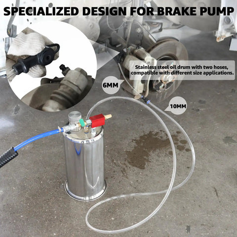 6L Pneumatic Oil Extractor Pump For Auto Maintenance, Stainless Steel Fluid Evacuator For Engine Oil And Brake Fluid, 79 Inch Hose