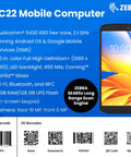 6 Inch Android Handheld Barcode Scanner With WiFi 6 Bluetooth NFC USB C 1D 2D QR Scanning Bright Touch Screen Fast Retail And Warehouse Inventory On The Go Renewed shown with specs on screen