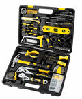 218 Piece Home Tool Kit With Plastic Toolbox Storage Case Yellow For Everyday DIY Repairs All In One General Household Hand Tools Set Heavy Duty And Corrosion Resistant Perfect For Quick Fixes
