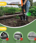 Handy Small Garden Shovel For Digging And Planting With 43 Inch Metal Handle Square Trench Spade in garden use