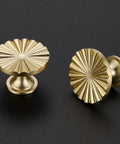 Gold Cabinet Knobs 10 Pack Brushed Brass Dresser Hardware Zinc Alloy Round Vintage Drawer Pulls For Cabinets Closets Wardrobes Cupboards Dope Upgrade Today with sunburst design