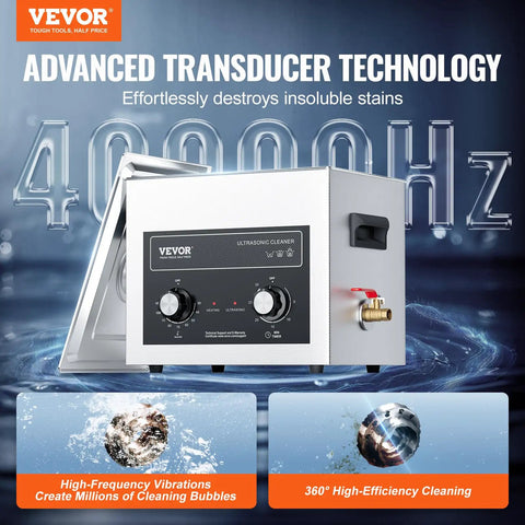 10L Sonic Cleaner With Heater And Timer Basket Digital Cavitation Machine 240W Pro Grade Deep Clean For Lab Tools Metal Parts