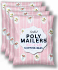 Cute Pink 10x13 Poly Mailers Pack Of 100 For Clothing Shipping Durable Lightweight Plastic Envelopes With Strawberry Bouquet Design