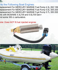 Electric Fuel Pump Replacement For Mercury Mercruiser Marine Carbureted Engines Low Pressure 4.3L 5.0L 5.7L V6 V8 on boat