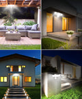 Motion Sensor Outdoor Flood Lights LED 60W 6200LM IP65 Waterproof 6500K illuminating house and backyard at night
