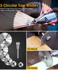 44-piece rotary-tool cutting wheel set with HSS blades, resin discs, diamond wheels; includes 2 screwdrivers