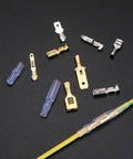 Assorted connectors from 150 Piece Quick Splice Spade Connectors Kit with Insulated Nylon Sleeves for Car Audio Wiring