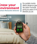 Sensorcon Inspector Industrial Pro portable CO detector, black handheld unit with green display and control buttons