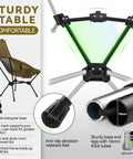 Lightweight Folding High Back Camping Chair With Head Support For Outdoor Adventures Stable Portable Comfort Frame Detail