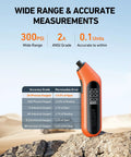 AstroAI digital tire pressure gauge, orange, front view with backlit digital display