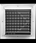 Adjustable 3 Way Air Diffuser Vent Cover For Ceiling Duct Opening 10x10 Inlet Fit Rust Proof Aluminum Grill White Finish front view