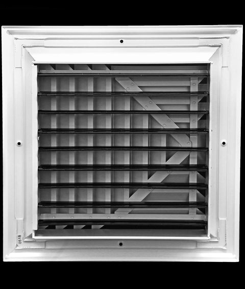 Adjustable 3 Way Air Diffuser Vent Cover For Ceiling Duct Opening 10x10 Inlet Fit Rust Proof Aluminum Grill White Finish front view