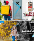 Next Level Smart Lock With Camera And Doorbell, 6 In 1 Keyless Entry For Front Door Featuring Fingerprint, Auto Lock, App Remote, showing motion detection and night vision capabilities.