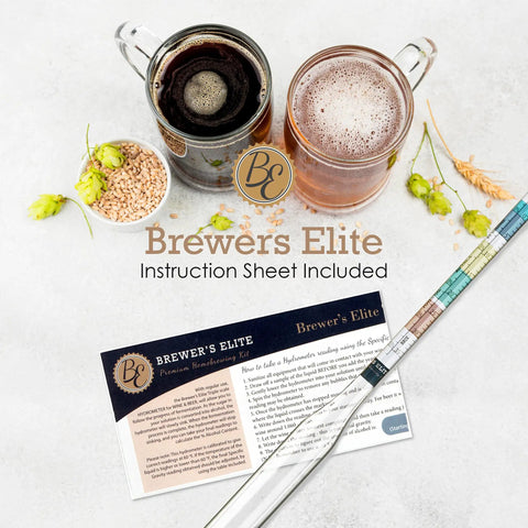 Hydrometer For Home Brew Beer Wine Mead And Kombucha Deluxe Triple Scale Set With Hardcase And Cloth Specific Gravity ABV Tester