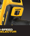 Rock Solid Brushless Oscillating Multi Tool Including Battery And Charger With All Day Run Time Pro Workhorse Combo Pack speed selector close-up