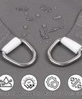 Close-up of dark grey Waterproof Sun Shade Sail 10x13 Feet Rectangular Dark Grey UV Blocking Canopy with curved edges and water droplets.
