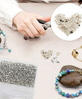 2 Packs Silver Soldering Sheets For Jewelry Make Secure Joints 0.08X0.08 Inch chips shown during jewelry making process.