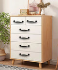 Matte Black Aluminum Alloy 10-Piece Drawer Handles Set For Kitchen Cabinets And Drawers installed on wooden dresser