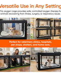 Pet Oxygen Therapy Cage With Tubing Kit Soft Mat And Venturi Adapters Vet Grade Nebulizer Chamber for cats and dogs