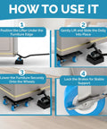 Steps to use the Heavy Duty Furniture Dolly Set With 360 Degree Rotating Wheels And 3000 Lb Load Capacity Four Dollies.