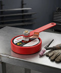 Super Tough Magnetic Welding Ground Clamp With Heavy Duty Alloy Steel Build and Epic 30kg Suction Power on steel table.