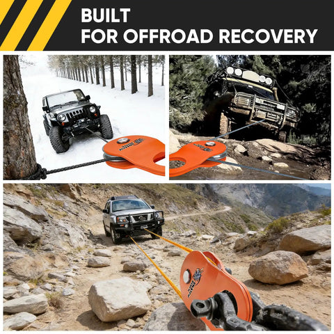 10 Ton Winch Snatch Block Towing Pulley with 22000 Lbs Capacity for Offroad Recovery, towing SUV from rocky terrain