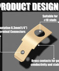 25 Pack Solderless Quick Disconnect Adapters Non Insulated Wire Connectors brass design with 1/4 inch male tab and #10 stud