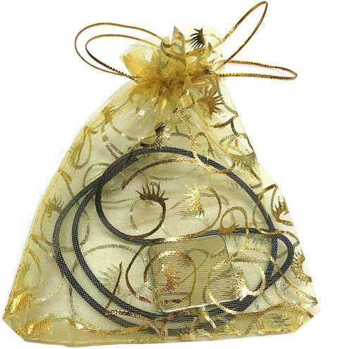 Molokai Sunset Outrigger Canoe Pendant Necklace with 1x1 Inch Rectangle Charm in gold organza pouch
