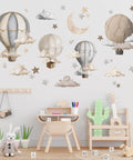 Dreamy Hot Air Balloon and Star Wall Decals Peel and Stick Vinyl Wall Stickers for Kiddo Sized Kids Room Nursery Decor on wall