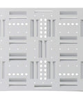 Universal 10 Inch Mounting Plate For Structured Media Enclosures With Velcro Roll, shown in white ABS plastic with holes