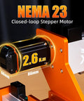 NEMA 23 closed-loop stepper motor on XE-Ultra Core Desktop CNC Router System With 17x17 Inch Active Area for precision milling.