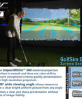 Massive Nine Point Eight By Thirteen Point One Foot Golf And Multi Sport Simulator Impact Screen with person playing golf