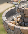 Two Tier Stone Like Outdoor Water Fountain With Birds Bird Bath Waterfall Decor Freestanding Garden Yard Patio Porch