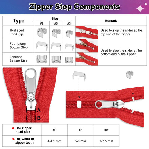 Universal Zipper Repair Kit With 280 Pieces For Jackets Luggage Backpacks And Outdoor Gear On The Go Included Metal Sliders