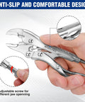 Mini 4 Inch Curved Jaw Locking Pliers With Wire Cutter Chrome Vanadium Steel Vise Grips for Clamping Twisting Welding Adjustments