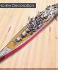 3D Metal Puzzle Military Watercraft Yamato Battleship Model Kit For Adults And Teens on wooden surface