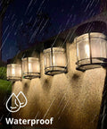 8 Pack Solar Fence Lights Outdoor Waterproof Weatherproof Garden Fence Post Lights For Steps Stair And Backyard