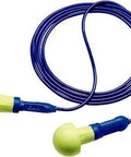 Metal Detectable Corded Earplugs With Push In Foam Comfort One Size Yellow Pack Of 200 In Poly Bag, flexible stem, stainless steel bead