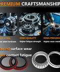 Front Heavy Duty Wheel Bearing And Race And Seal Kit For Ford F150 F250 Expedition Navigator Lincoln Blackwood 1997 Through 2004 RWD Front Left And Right With Four Bearings And Two Seals, showcasing alloy steel bearings and seals.