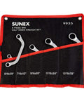 SAE Half Moon Wrench Set 5/16 x 3/8 to 13/16 x 7/8 in roll case, polished drop forged alloy steel, for confined spaces