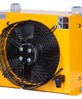 Plate Heat Exchanger 100 L Per Min Aluminum Hydraulic Oil Cooler With Fan DC24V Air Radiator, yellow aluminum unit