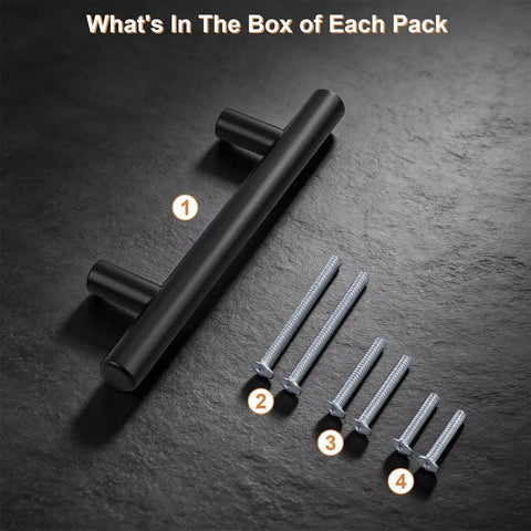 Upgrade Your Kitchen With These Top Shelf Black Stainless Steel Cabinet Pulls Boasting A Thick Round Shape And Precise Three Inch Hole Spacing Plus A Full Screw Set. Includes one pull and five screws.