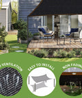 Forty Percent Shade Cloth For Greenhouse And Patio With Grommets 10ft By 20ft Mesh Tarp over patio, good ventilation illustration