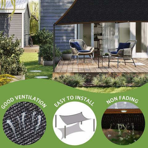 Forty Percent Shade Cloth For Greenhouse And Patio With Grommets 10ft By 20ft Mesh Tarp over patio, good ventilation illustration